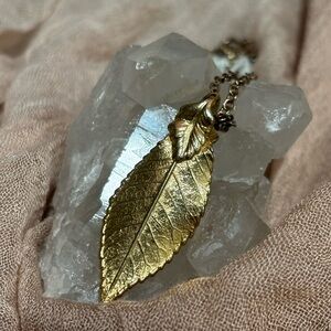 Gold leaf necklace